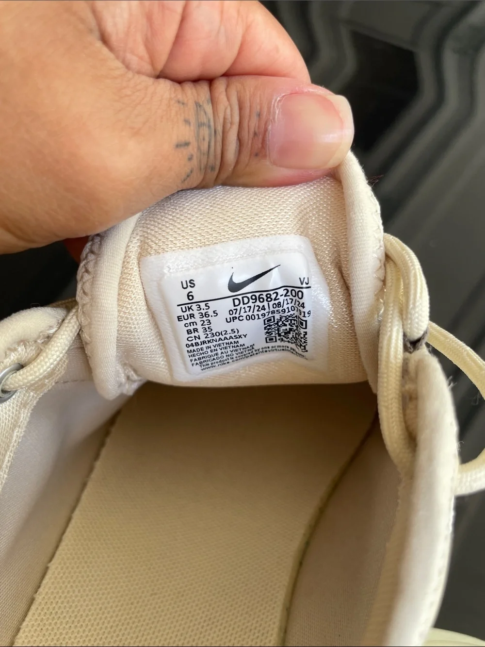 Nike Cream and Navy Swoosh Trainer Sneakers